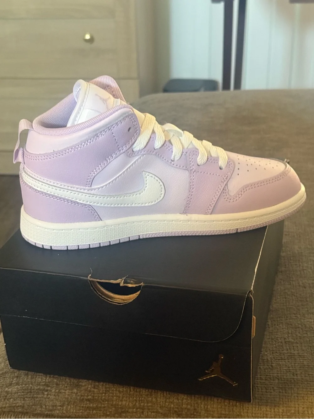 Nike Air Jordan 1 Mid Lavender with White Swoosh